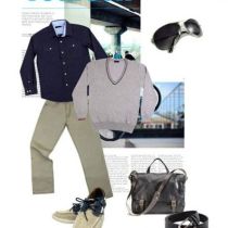 Hướng dẫn phối áo sơ mi nam với áo len đẹp 2017