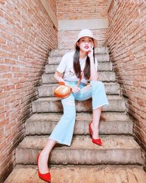 Mix áo phông trắng đơn giản mà đẹp