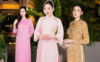 Angela Phương Trinh và dàn sao Việt rộn ràng khoe dáng với áo dài ngày giáp Tết