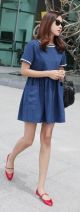Váy đầm xòe denim đẹp thời trang Hàn Quốc